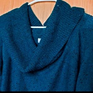 Chicos Touch of Sparkle Teal Sweater NWT xl